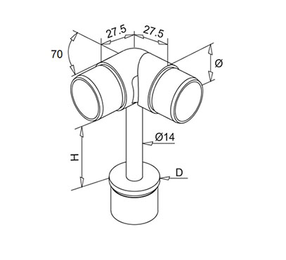 Post Mount Adjustable Handrail Adapter