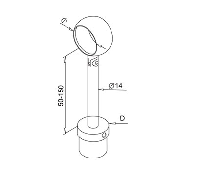 Post Mount Adjustable Handrail Support – Tube