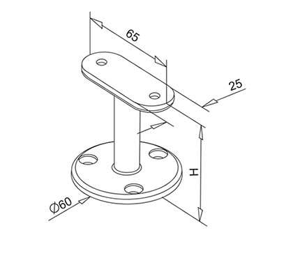 Top Mount Handrail Support – Flat
