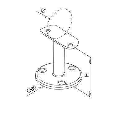 Top Mount Handrail Support – Tube