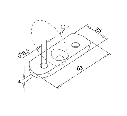 Support Plate With Countersunk Side Hole