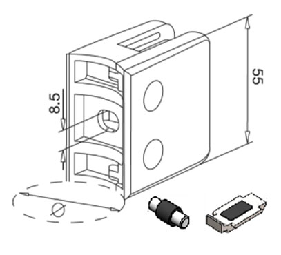 55 Square – with safety pin and plate – #08C