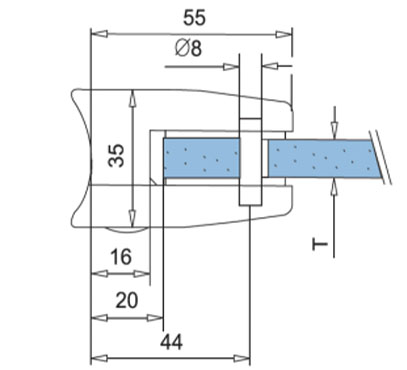 55 Square – with safety pin and plate – #08C