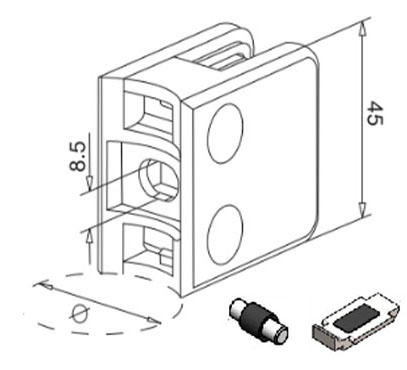 45 Square – with safety pin and plate – #30C