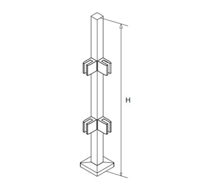 Square Tube Post – Glass