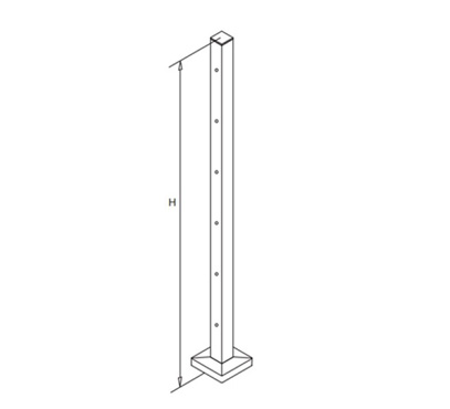 Square Tube Post- Cable