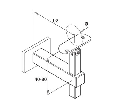 Wall Mount Handrail Bracket – Adjustable
