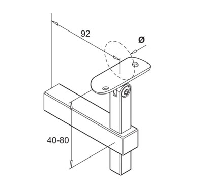Post Mount Handrail Bracket – Adjustable