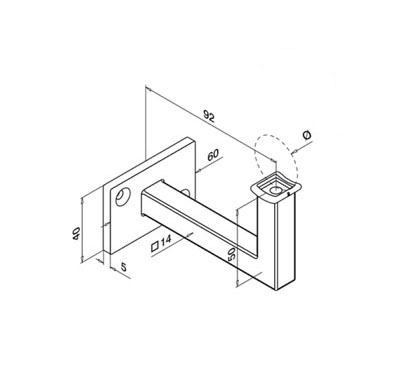 Wall Mount Handrail Bracket