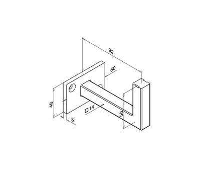 Wall Mount Handrail Bracket For Welding