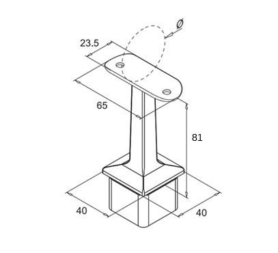 Post Mount Handrail Support – Tube