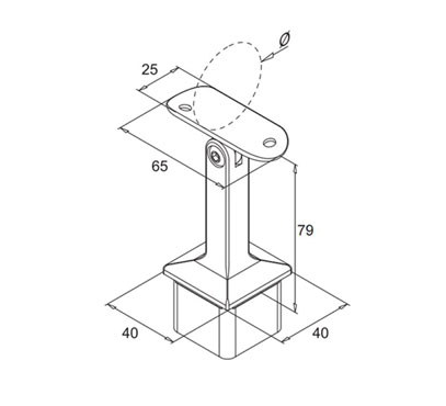 Adjustable Post Mount Handrail Support – Tube