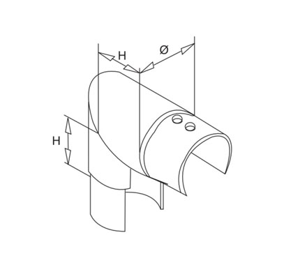 90° Elbow For Round Slot Tube – Vertical
