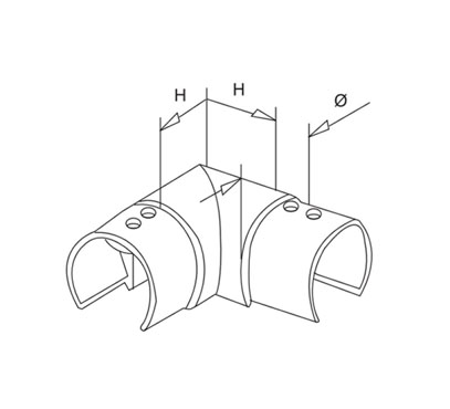 90° Elbow For Round Slot Tube – Horizontal