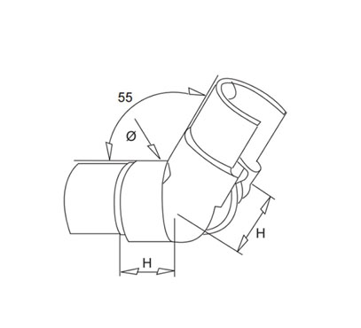 Adjustable Elbow For Round Slot Tube – Upwards