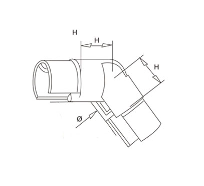 Adjustable Elbow For Round Slot Tube – Downwards