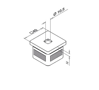 Square Tube Adapter With Threaded Hole