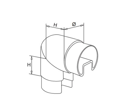 90° Elbow For Round Slot Tube