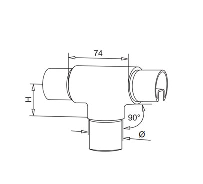 “T”Type Elbow For Round Slot Tube