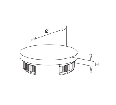 Radius Curved End Cap Self Grip Single Slot