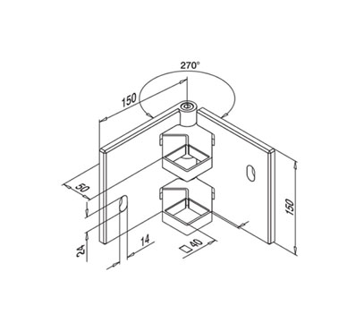 Wall Mount Baluster Post Bracket – Inner Corner