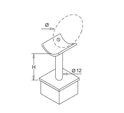 Post Mount Handrail Support – Tube