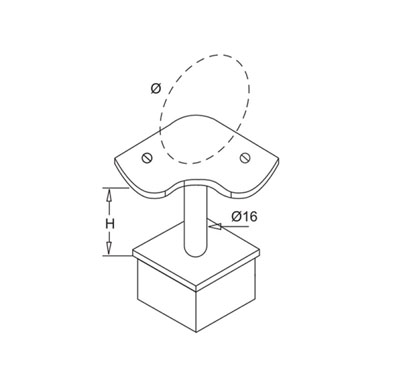 Post Mount Handrail Support – 90 Degree