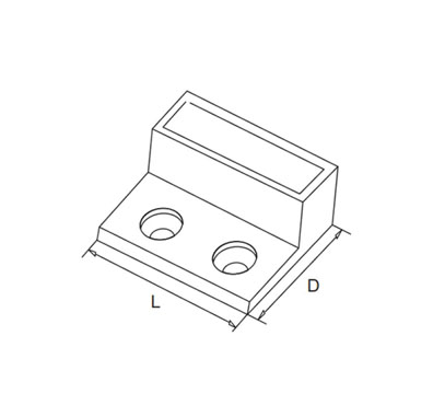 Rectangular Handrail Wall Flange