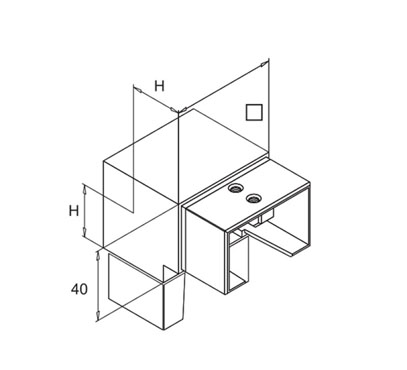 90° Elbow For Rectangular Slot Tube – Vertical