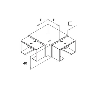 90° Elbow For Rectangular Slot Tube – Horizontal