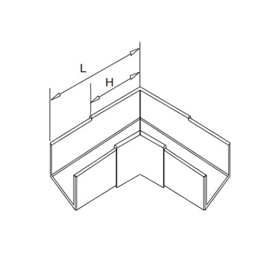 90° Elbow For Rectangular Slot Tub 25×21