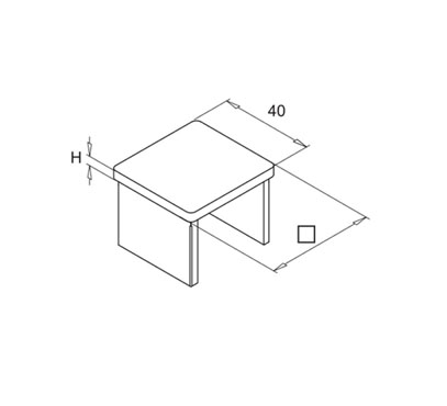 End Cap For Rectangular Slot Tube 25×21