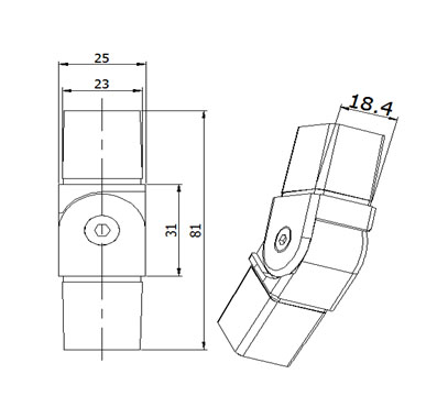 Adjustable Connector For Rectangular Slot Tube