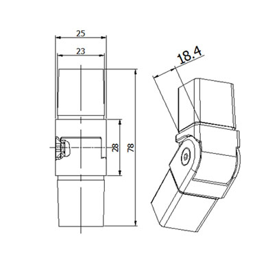 Adjustable Connector For Rectangular Slot Tube