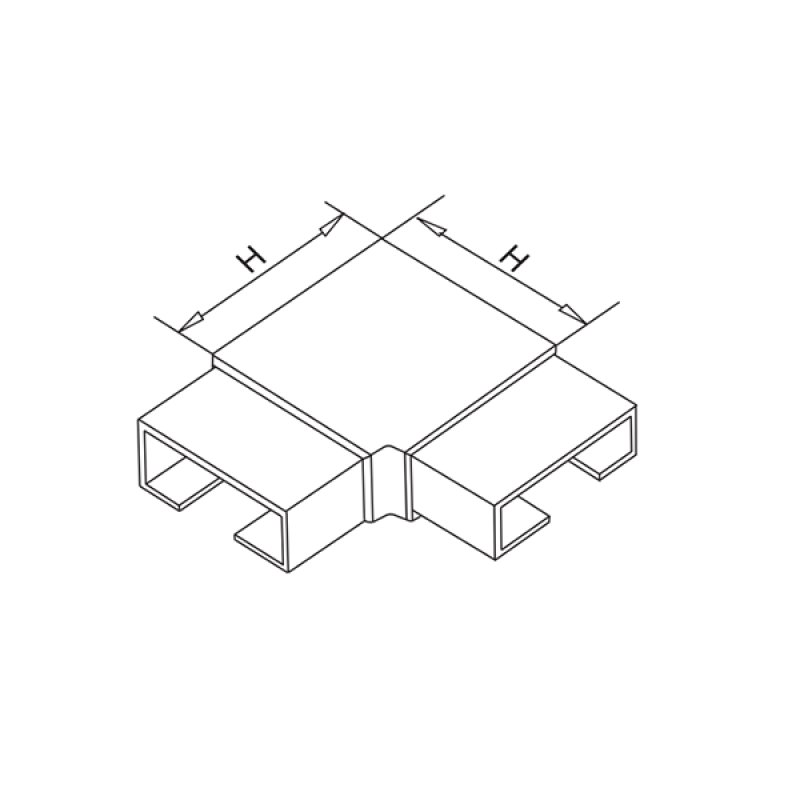 90° Elbow For Rectangular Slot Tube 50X25