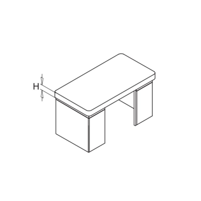 End Cap For Rectangular Slot Tube 50X25
