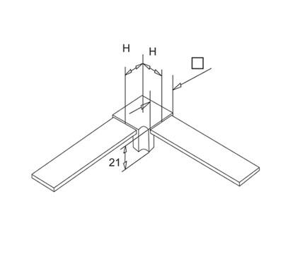 90 Degree Joiner For Rectangular Slot Tube