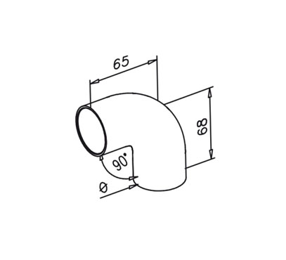 90 Degree Elbow Radiused For Wood Handrail