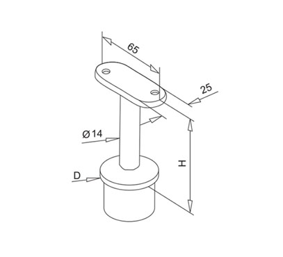 Post Mount Handrail Support – Flat