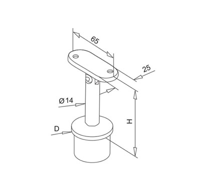 Adjustable Post Mount Handrail Support – Flat