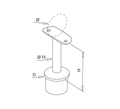 Post Mount Handrail Support – Tube