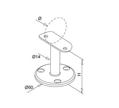 Top Mount Handrail Support – Tube