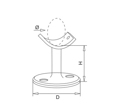 Top Mount Handrail Support – Tube