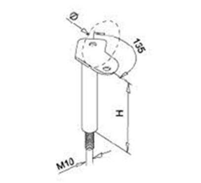 Pivot Handrail Support – 135 Degree