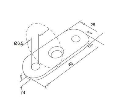 Support Plate With Countersunk Side Hole