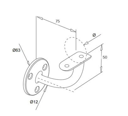 Wall Mount Handrail Bracket
