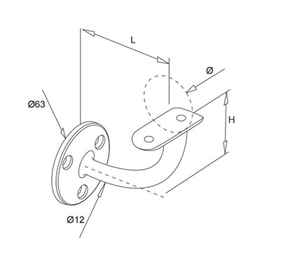 Wall Mount Handrail Bracket