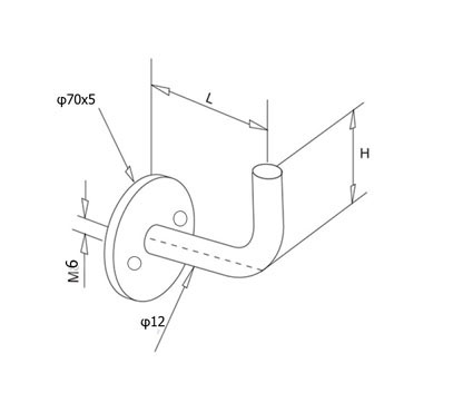 Wall Mount Handrail Bracket