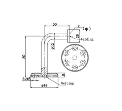 Wall Mount Handrail Bracket With Cover Plate