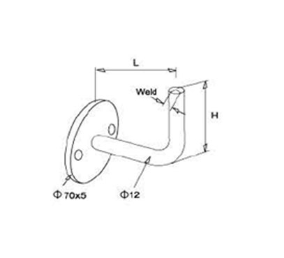 Wall Mount Handrail Bracket With Cover Plate
